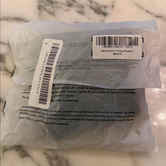 New Quince Second Skin Thong 6 Pack Black Sz L and S - Picture 6 of 10